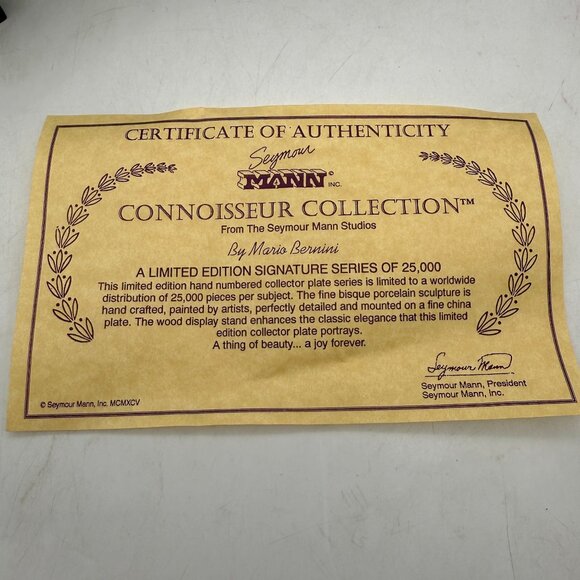 Vtg Seymour Mann Connoisseur 3D Hummingbirds Lily Collectors Plate Box Stand COA - Picture 10 of 14